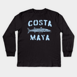 Costa Maya, Mexico, Great Barracuda Kids Long Sleeve T-Shirt